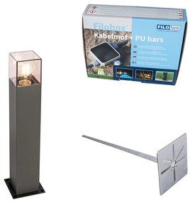 Lampă de exterior 50 cm antracit cu țăruș de pământ și mânecă de cablu - Denmark