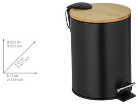 WENKO 24696100 - Coș TORTONA 17x21 cm negru/maro