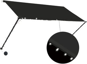 vidaXL Copertină retractabilă cu LED, antracit, 250 x 150 cm