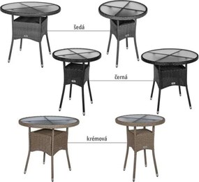 STILISTA Masă rotundă de grădină 60 cm, neagră