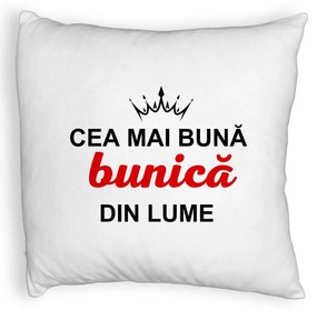 Perna Decorativa Fluffy, pentru Bunica 9, 40x40 cm, Alba, Husa Detasabila, Burduf