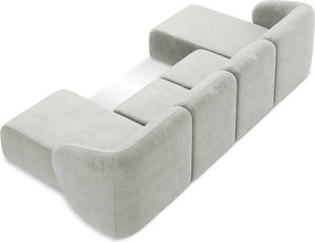 Colțar gri deschis cu tapițerie din chenille (în formă de "U") Lani – Makamii