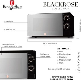 Cuptor cu microunde Berlinger Haus BH 9900, 20 L, negru