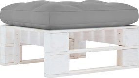 vidaXL Otoman din paleți de grădină, alb, lemn de pin tratat