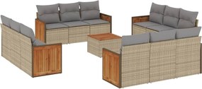 vidaXL Set canapele de grădină, 13 piese, cu perne, bej, poliratan
