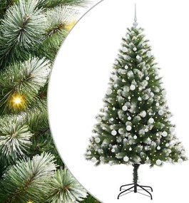 vidaXL Brad de Crăciun artificial cu articulații și zăpadă înghețată