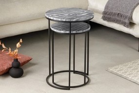 Set de 2 masute design minimalist Elements, marmura gri