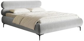 Pat matrimonial 140 cm Rirri 140B (cu somieră) (gri deschis + auriu). 1099915