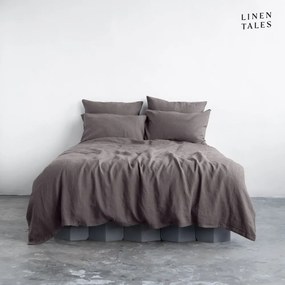 Lenjerie de pat gri închis din in pentru pat dublu/extinsă 200x220 cm – Linen Tales