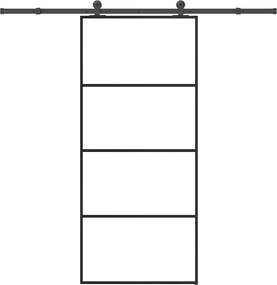 vidaXL Ușă glisantă cu set feronerie, 90x205 cm, sticlă ESG/aluminiu