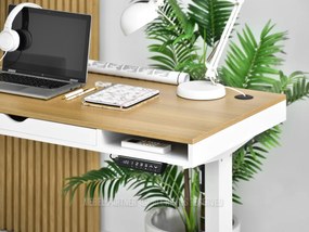 Masă PC Osto 120 (stejar alb + negru). 1109814