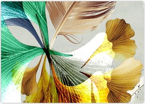 Tablou - Frunze cu pană (70x50 cm)