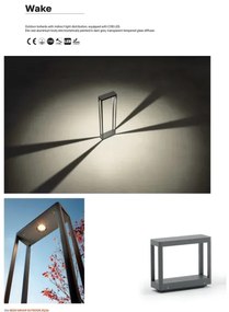 Redo 90580 - Lampă LED de exterior WAKE, 8W, 230V, 3000K, 20 cm, IP65, antracit