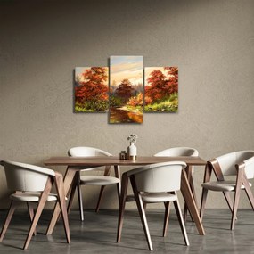 Tablou - Râu în peisaj de toamnă (90x60 cm)