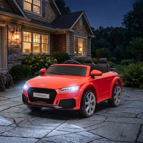 HOMCOM Mașină Electrică AUDI TT pentru Copii, Mașină Electrică cu Telecomandă, USB, Uși cu Deschidere și Faruri LED, 102x60x44 cm, Roșu
