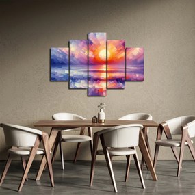 Tablou - Apus de soare artistic colorat (150x105 cm)