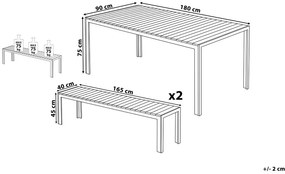 Set de masă pentru grădină Nermo (alb). 1011620