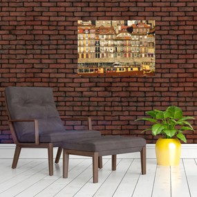Tablou pe sticlă - Cartierul Waterfront, Portugalia (70x50 cm)