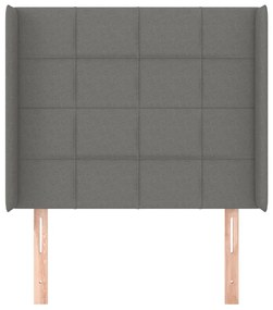 Tablie de pat cu aripioare gri inchis 103x16x118 128 cm textil 1, Morke gra, 103 x 16 x 118 128 cm
