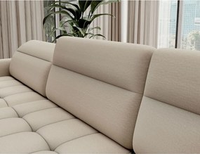 Colțar bej extensibil/cu spațiu de depozitare cu tapițerie din catifea (cu colț pe partea dreaptă/în formă de "U") Berrto – ELTAP