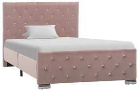 286824 vidaXL Cadru de pat, roz, 100 x 200 cm, catifea