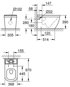 Grohe Euro Ceramic vas wc compact alb 39338000
