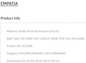 Lustra LED dimabila design circular EMPATIA D-80cm