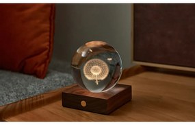 Veioză maro cu luminozitate reglabilă cu abajur din sticlă (înălțime 12 cm) Amber – Gingko