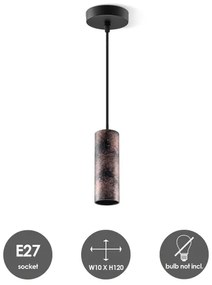 Lustră pe cablu SAGA 1xE27/40W/230V negru/bronz