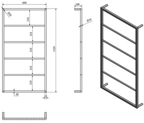 Suport pentru prosoape SAPHO Ska512 Ska montat peperete 60 x 115 x 10 cm, alb mat