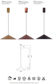Lustra/Pendul LED stil minimalist CONO D-30cm leather