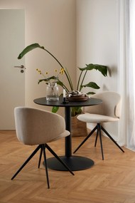 MAZZONI EXPORT NELA Bej (material Basel 24)/picioare negre - SCAUN MODERN ÎMPLĂTIT ROTATIV TAPIȚAT PENTRU SALON/LIVING/BIROU BOHO