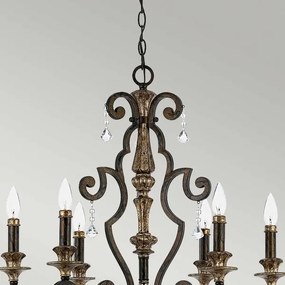 Quoizel QZ-MARQUETTE6-A - Candelabru suspendat pe lanț MARQUETTE 6xE14/60W/230V bronz
