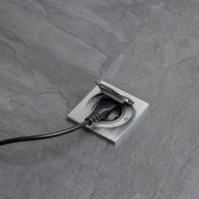 Priză încastrabilă de podea de exterior Brilagi IP55 crom mat pătrat