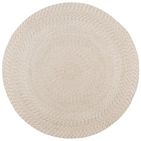 Covor de exterior crem rotund din fibre reciclate ø 180 cm Menorca – House Nordic