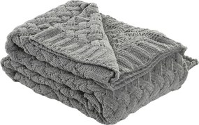 Pled țesut din microfibră, gri deschis, pentru canapea, 170 x 130 cm, „Vendresse”