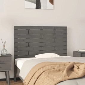 824715 vidaXL Tăblie de pat pentru perete, gri, 106x3x63 cm, lemn masiv pin