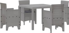 vidaXL Set de masă pentru grădină 5 pcs Gri deschis Polipropilenă