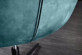 Fotoliu pivotant cu inaltime reglabila PAPILLON catifea petrol