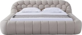 Pat dormitor dumonde, tapitat bej, Bubble 180x200 cm
