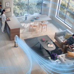 Purificator de aer 3in1 Dyson HP09 NK/GD, Racitor, Incalzitor, Pana la 81 m², Wi-Fi, 10 viteze, Oscilatie, Auto senzor aer murdar, Nichel/Galben