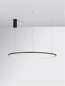 Lustra LED suspendata design modern circular TARQUIN D-100cm negru