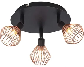 Spot triplu Dalma, 3xg9, 33w, metal, negru/auriu