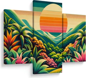 Tablou - Apus de soare multicolor (90x60 cm)