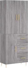 vidaXL Dulap înalt, gri sonoma, 69,5x34x180 cm, lemn compozit