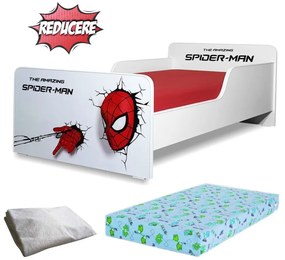 Pat Start Spiderman 2-8 ani + saltea 140x70x12 cm + husa impermeabila