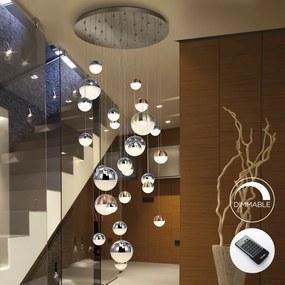 Lustra LED dimabila casa scarii XXL cu telecomanda Sphere 27L SV-793960D