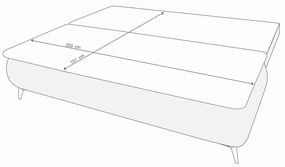 Canapea extensibila Sofie, cu lada pentru depozitare, 3 locuri, 203x92x86 cm, Bej