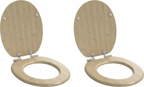 vidaXL Capac de toaletă cu închidere lentă 2 pcs 44 x 38 cm Placă MDF