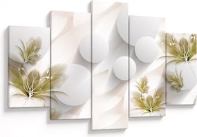 Tablou - 3D cercuri cu flori (150x105 cm)